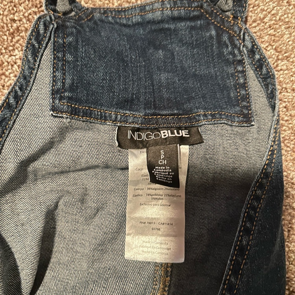 Indigo Blue Maternity Denim Overalls - Picture 2 of 5